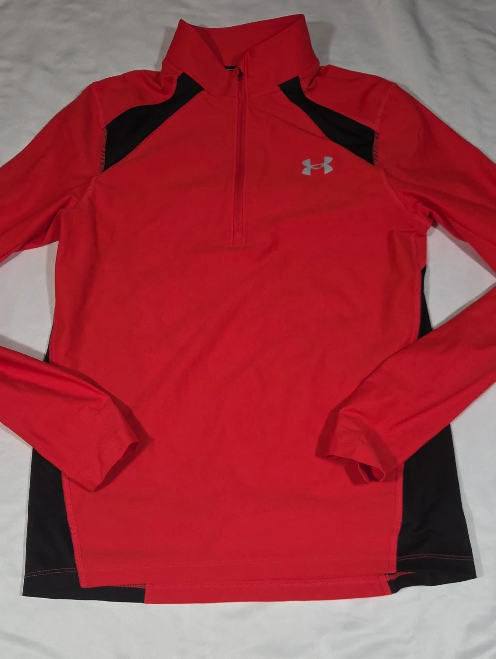 Under Armour Red and Black 1/4 Zip Up Running Jacket Size Small Mens